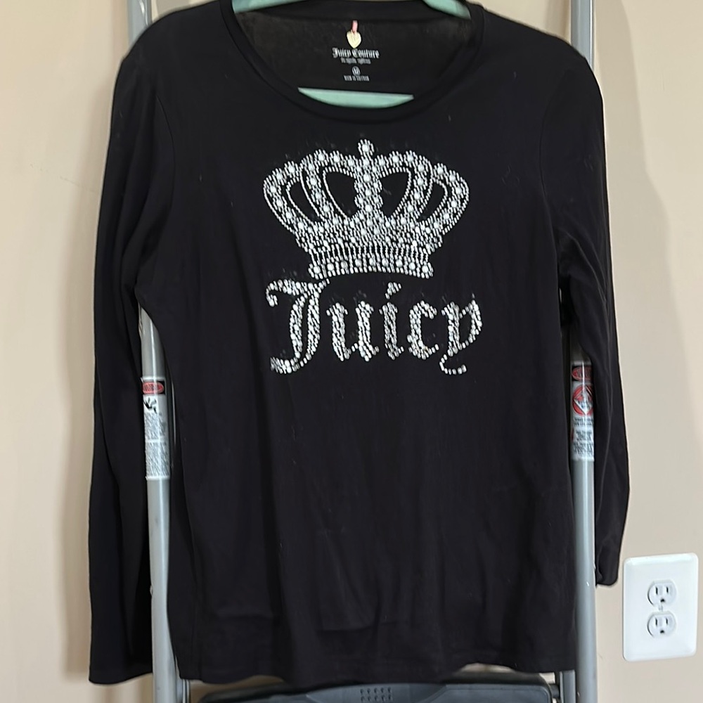 Juicy Couture Black Top with Silver Embellished Crown